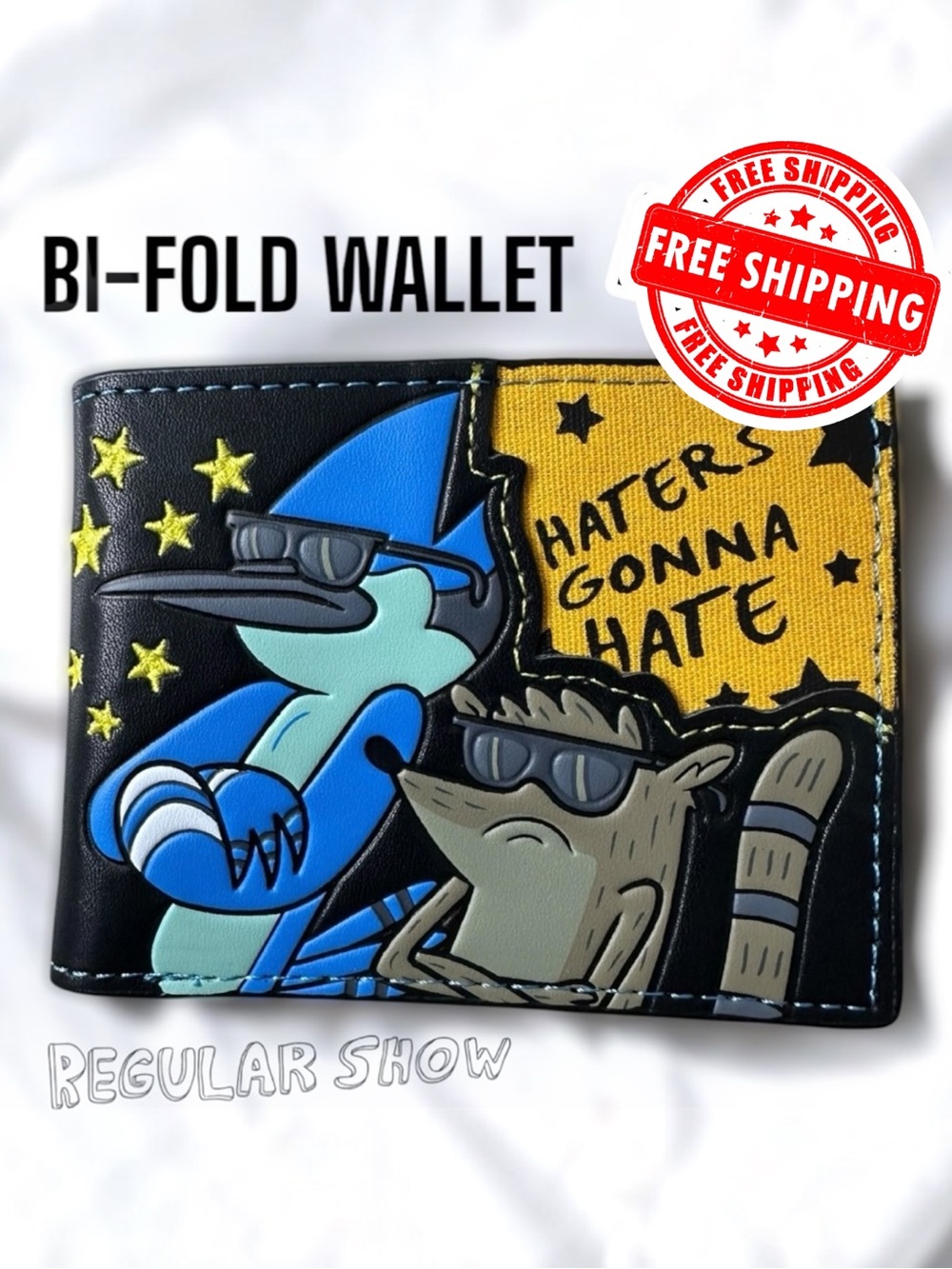 NEW Regular Show Bi-Fold Wallet Mordecai And Rigby FREE SHIPPING